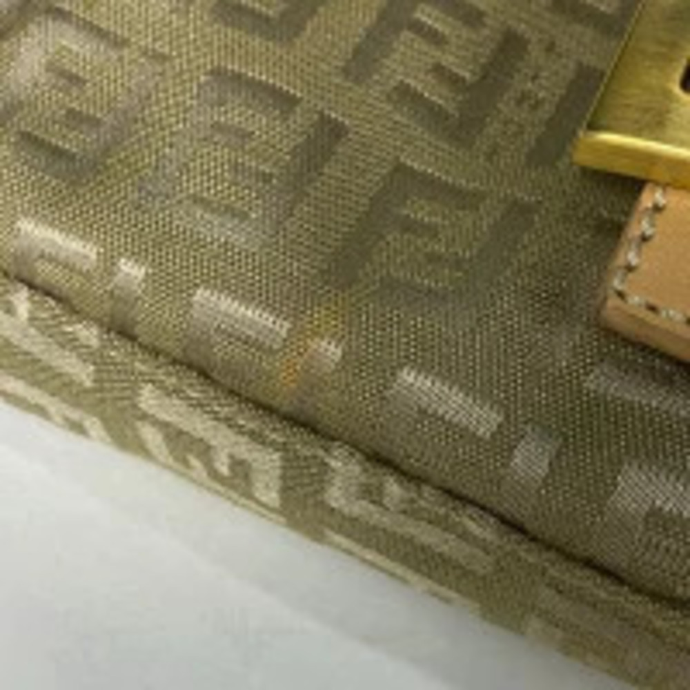 Fendi Shoulder Zucchino Beige Bag Canvas Handbag - Picture 3 of 7